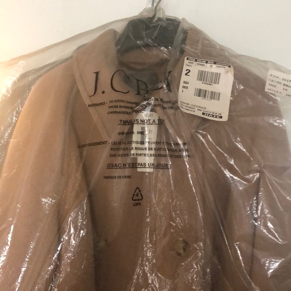 J.Crew Stadium Cloth Wool Trench Coat NWT